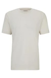 Hugo Boss Cotton-cashmere T-shirt With Mercerized Finish In Light Beige