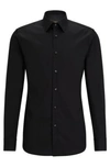 Hugo Boss Slim-fit Shirt In Easy-iron Cotton Poplin In Black