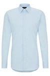 Hugo Boss Slim-fit Shirt In Poplin With Stretch In Light Blue
