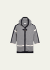 Chloé Intarsia-knit Hooded Coat In A38 Grey Marl Med