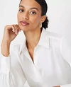 Ann Taylor Petite Collared Button Shirt In Winter White