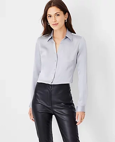 Ann Taylor Petite Essential Shirt In Soft Dove