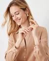 Ann Taylor Petite Essential Shirt In Cafe Au Lait