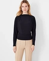 Ann Taylor Petite Drape Neck Dolman Top In Black