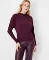 Ann Taylor Petite Drape Neck Dolman Top In Plum Rose