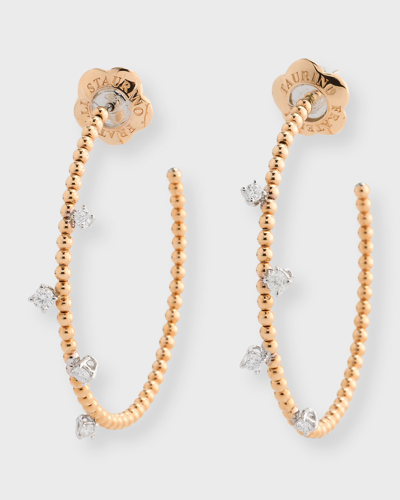 Staurino 18k Rose Gold La Vuleta Diamond Hoop Earrings