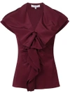 CAROLINA HERRERA RUFFLE FRONT BLOUSE,2213CDC12044141