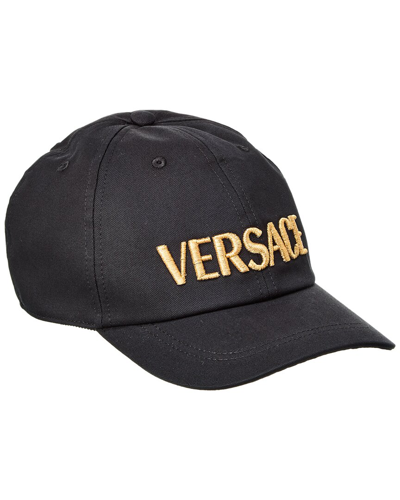 Versace Cap With Logo In Black