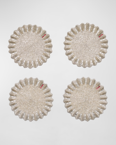 The Martha, By Baccarat X Kim Seybert X Baccarat Etoile Silver Coasters, Set Of 4 In Silver/crystal