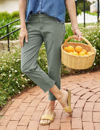Frank & Eileen Wicklow The Italian Stretch Cotton Crop Chinos In Green