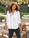 Frank & Eileen Eileen Tattered Denim Shirt In White