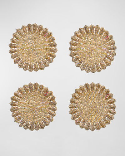 The Martha, By Baccarat X Kim Seybert Etoile Coaster, Set Of 4 In Champagne