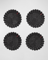 The Martha, By Baccarat X Kim Seybert Etoile Black Coasters, Set Of 4 In Black
