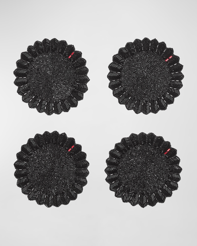 The Martha, By Baccarat X Kim Seybert Etoile Black Coasters, Set Of 4