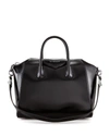 Givenchy Antigona Small Black Handbag With Laminated Logo In Hammered Leather Woman In Black