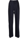 Loulou Studio Striped Casual Pants In Blau