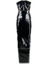 RICK OWENS CUT-OUT SEQUINED MAXI DRESS