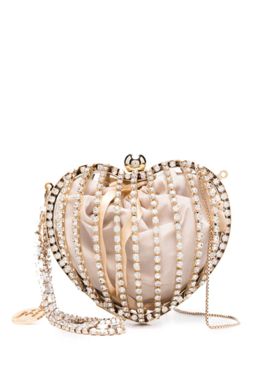 Rosantica Embellished Sospiro Heart Shoulder Bag In Gold