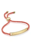Monica Vinader Engravable Havana Friendship Bracelet In Gold/ Peach