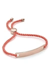 Monica Vinader Engravable Havana Friendship Bracelet In Rose Gold/ Peach