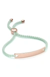 Monica Vinader Engravable Havana Friendship Bracelet In Rose Gold/ Mint