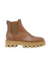 AGL ATTILIO GIUSTI LEOMBRUNI AGL BROWN LEATHER NATALIA CHELSEA ANKLE BOOTS