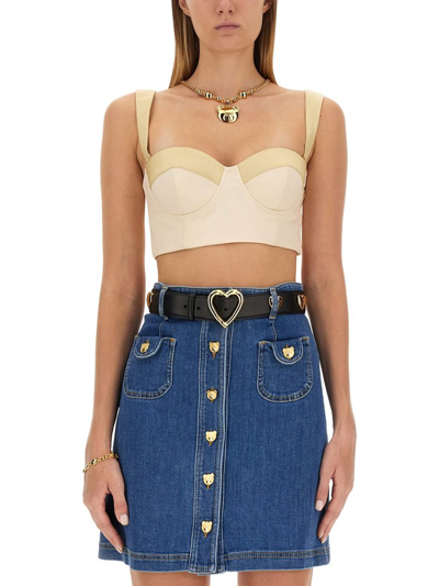 Moschino Top Bustier In Ivory
