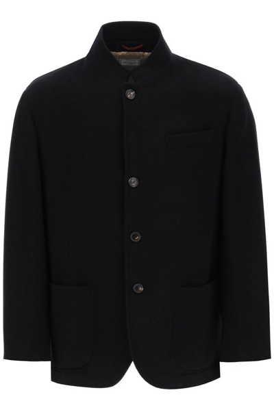 Brunello Cucinelli Long Sleeved Single Breasted Jacket In Black