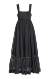Zimmermann Chintz Tiered Midi Dress In Black