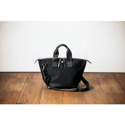 Cabas N 33 Plus Bowler Bag Small Shoulder Strap In Black