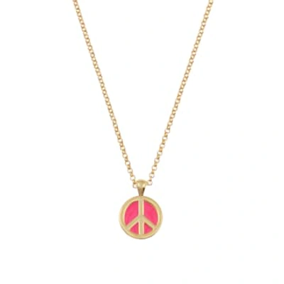 Talis Chains Hot Pink Peace Pendant Necklace