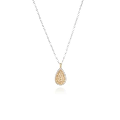 Anna Beck Small Gold And Silver Dotted Teardrop Pendant Necklace