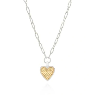 Anna Beck Medium Gold And Silver Heart Necklace