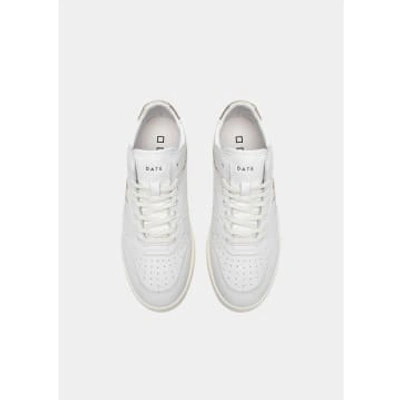Date White And Platinum Court 2.0 Mid Pop Trainer Sneakers