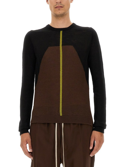 Rick Owens Long Sleeved Panelled Knitted Jumper In Multi