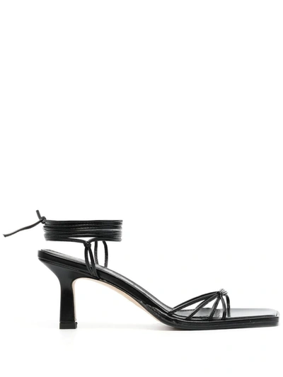 Aeyde Roda 75mm Leather Sandals In Black