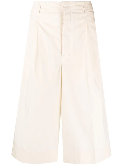 Lemaire Large Pleated Shorts Clothing In Ye507 Cream