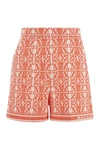 Max Mara Anagni Jersey Logo Jacquard Mini Shorts In Orange