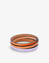 Loewe Women's Bright Lav/orange Paula's Ibiza Logo-embossed Set Of Two Leather Bangles