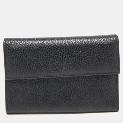 Pre-owned Gucci Black Leather French Wallet
