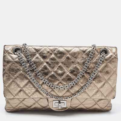 Pre-owned Chanel Metallic Quilted Aged Leather Reissue 2.55 Classic 226 Flap Bag
