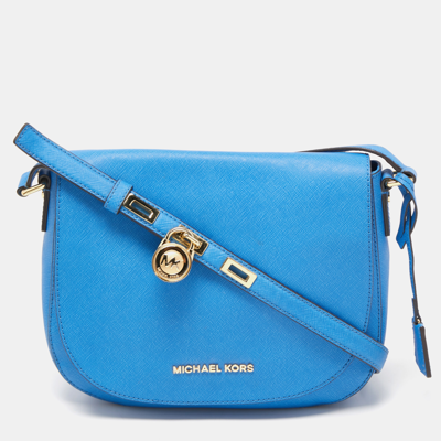 Pre-owned Michael Kors Blue Leather Hamilton Crossbody Bag