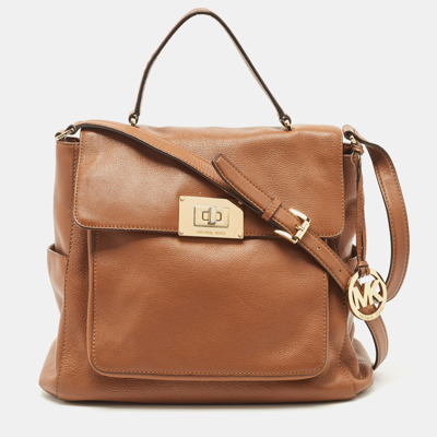 Pre-owned Michael Kors Brown Leather Sloan Flap Top Handle Bag