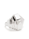 Statement Paris Sterling Silver Rockaway Pyramid Ring In Silver