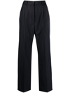 Blazé Milano High-waisted Pinstripe-pattern Wool Trousers In Blue