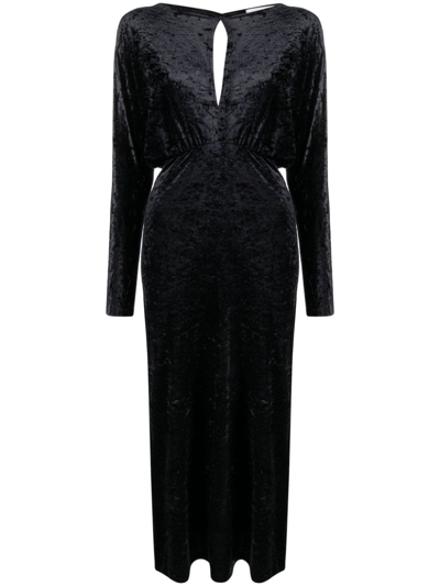 P.A.R.O.S.H VELVET LONG-SLEEVE MAXI DRESS