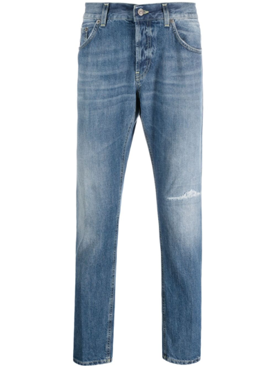 Dondup Stonewashed Slim-cut Jeans In Blue