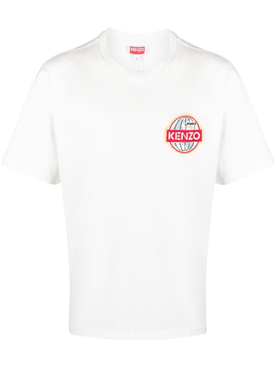 Kenzo Logo-patch Cotton T-shirt In White