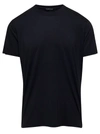 TOM FORD BLACK BASIC CREWNECK T-SHIRT WITH TONAL STITCHING IN COTTON BLEND MAN