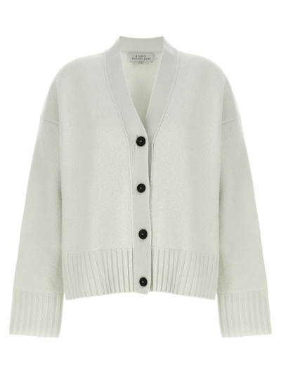 Studio Nicholson Sake V-neck Boiled-wool Cardigan In White